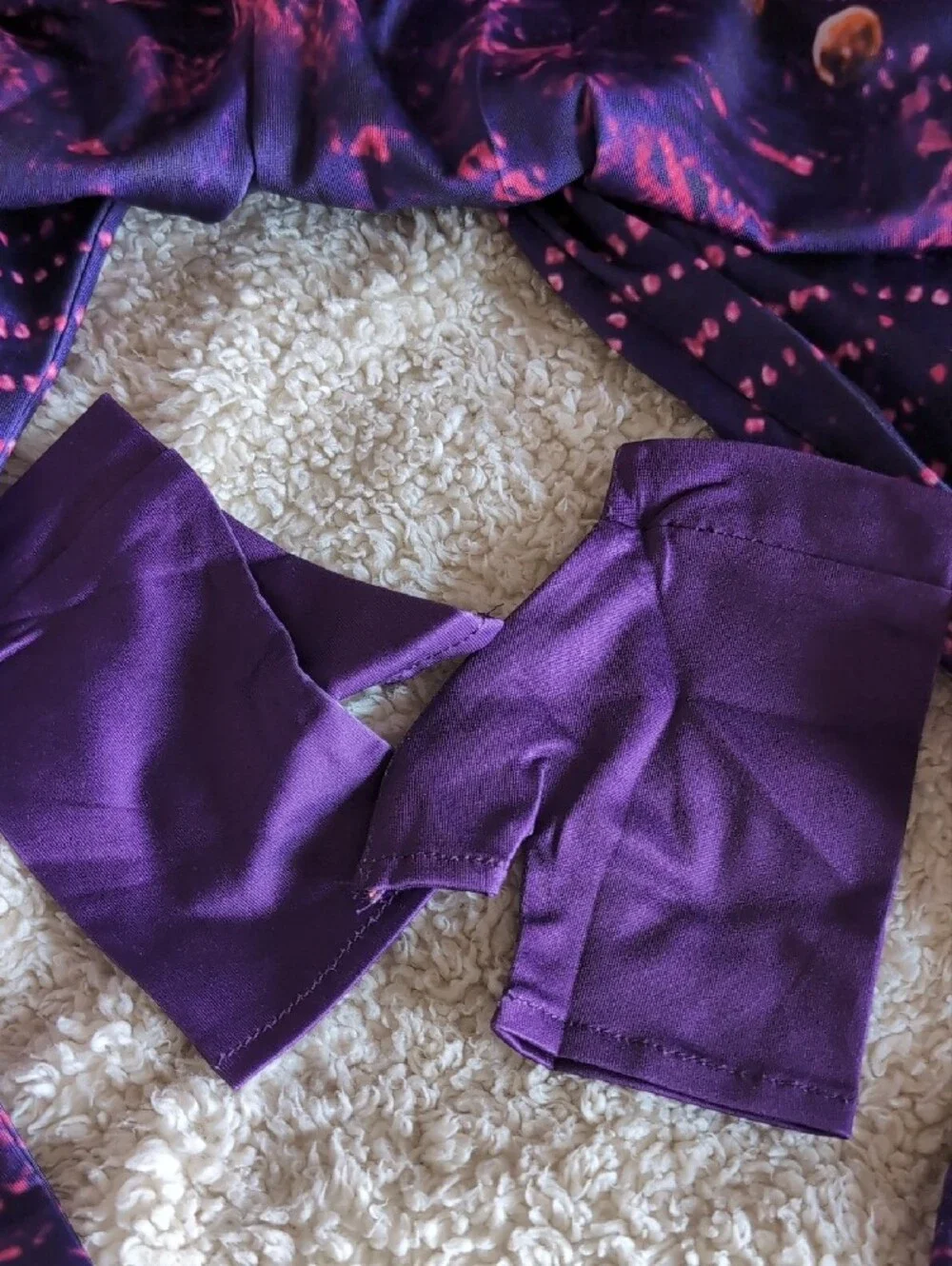 Girls Purple Patterned Costume With Wig-Mal From Descendants 3